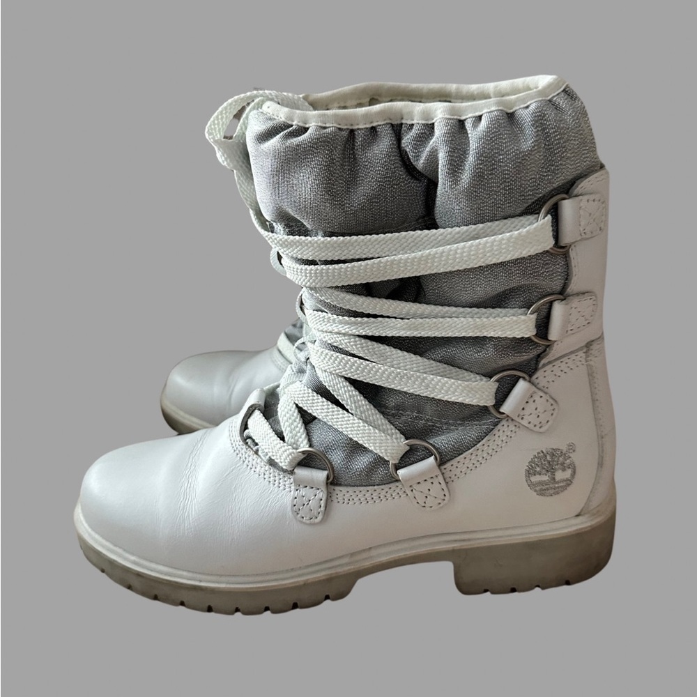 TIMBERLAND White Genuine Leather Boot Women’s Size 7. - Picture 6 of 16